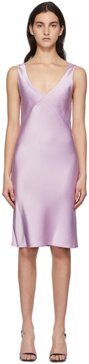 Purple Satin SJP Slip Dress: image 1