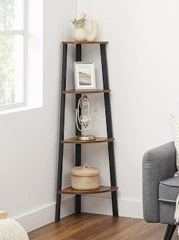 Vasagle Corner Shelf, 4-tier Bookcase, Storage Rack, Plant Stand: additional image