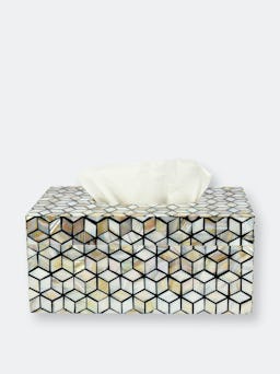 Kaya Mother of Pearl Tissue Box Cover: additional image
