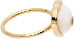 Gold & Pink Single Puff Heart Ring: additional image