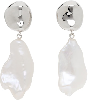 Silver Pearl Baroque Patrice Earrings: image 1