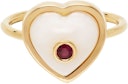 Gold & Pink Single Puff Heart Ring: image 1
