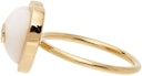 Gold & Pink Single Puff Heart Ring: additional image