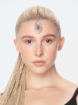 Pink Rhinestone Hair Jewel with Bobby Pin: image 1