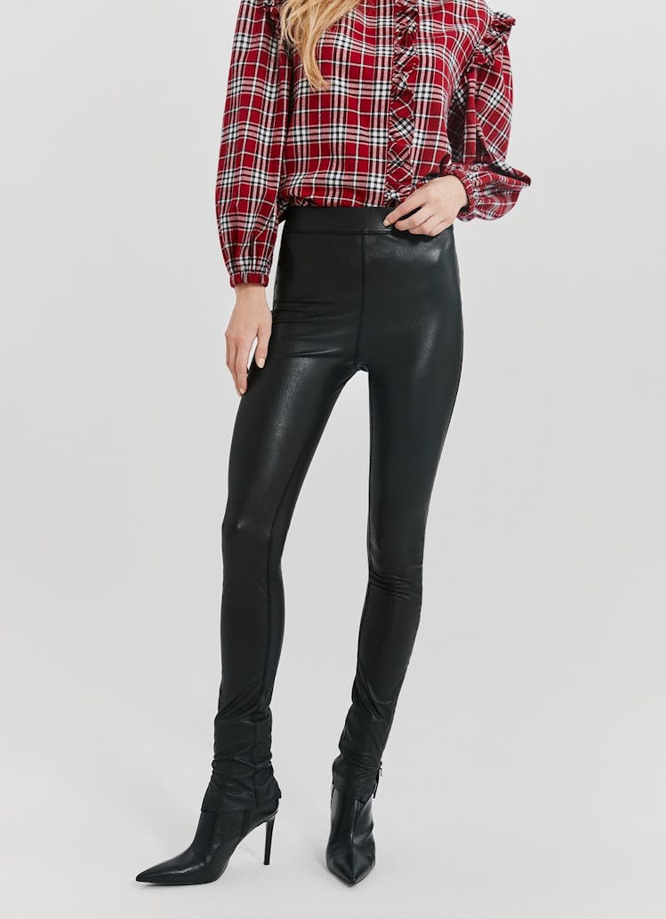 High Waisted Faux Leather Leggings: additional image