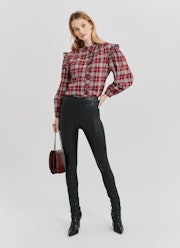 High Waisted Faux Leather Leggings: image 1