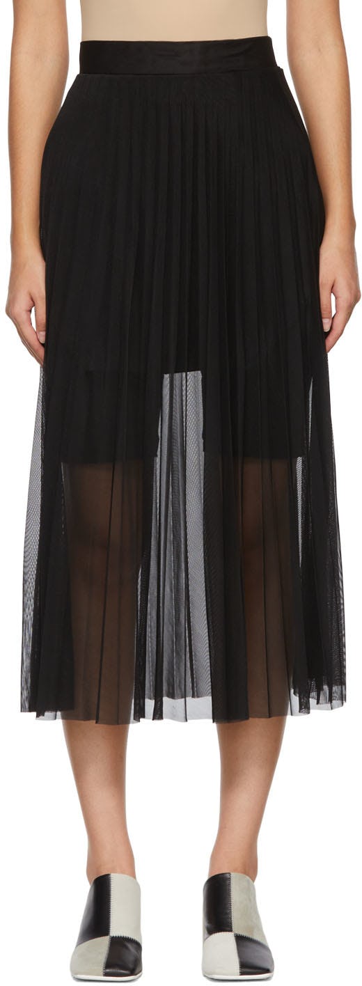 Black Polyester Midi Skirt: image 1