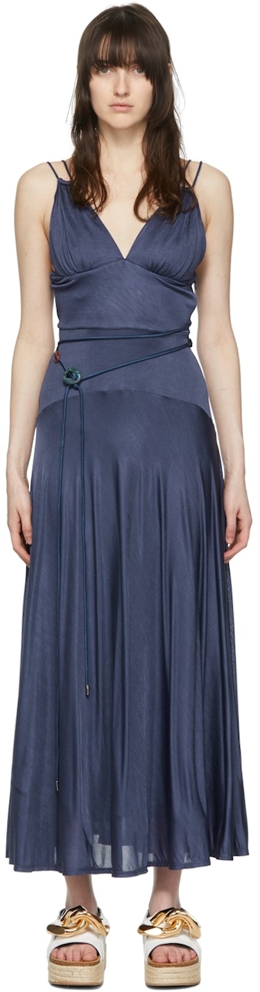 SSENSE Exclusive Blue Sylvia Midi Dress: image 1