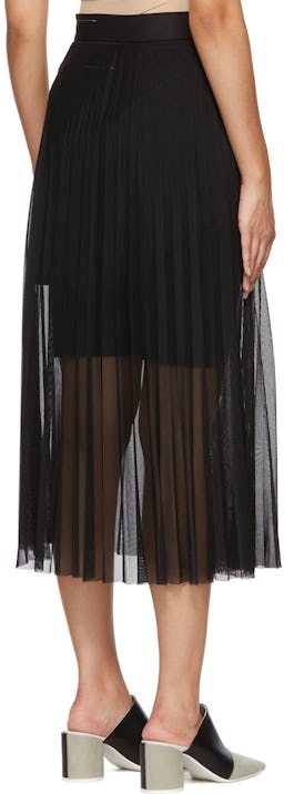 Black Polyester Midi Skirt: additional image