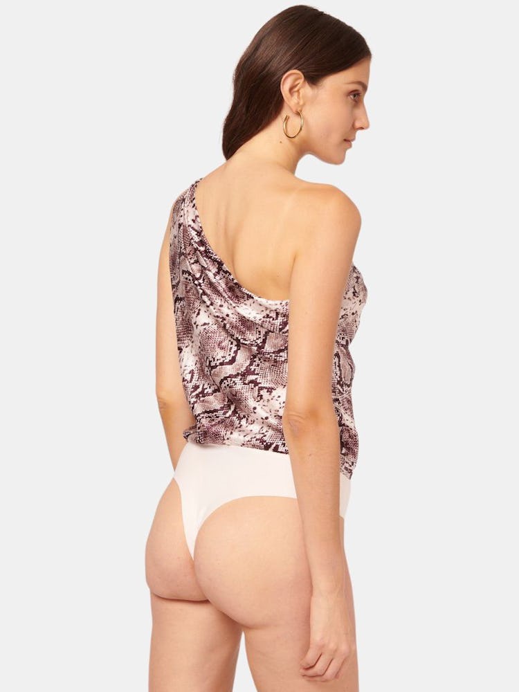 Darby Bodysuit in Berry Snake print: additional image