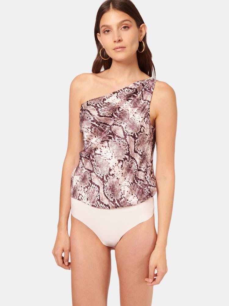 Darby Bodysuit in Berry Snake print: additional image