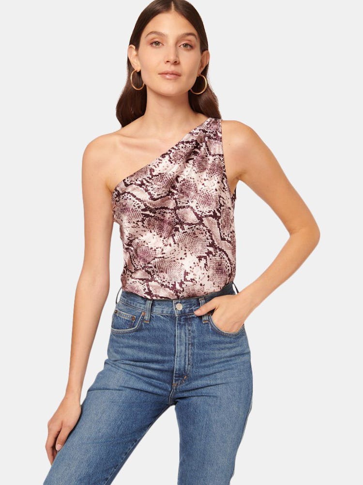 Darby Bodysuit in Berry Snake print: additional image