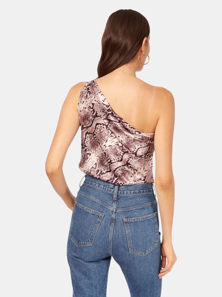Darby Bodysuit in Berry Snake print: image 1