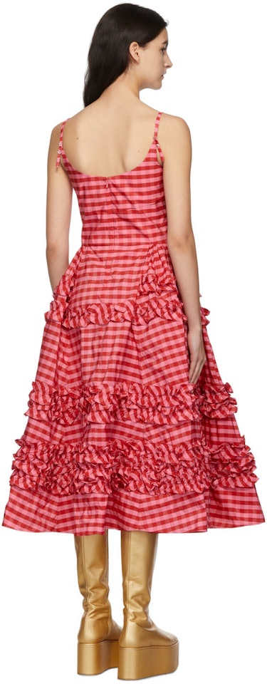 Pink & Red Ruby Frilled Dress: additional image