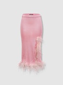 Pink Knit Skirt-Dress With Feather Details: additional image