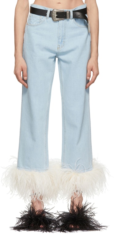 Blue Cropped Jeans: image 1
