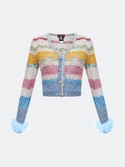 California Handmade Knit Sweater With Feathers: image 1