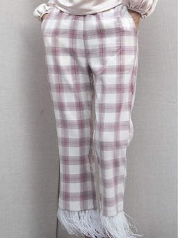 Brenda Feathered Plaid Pants: additional image