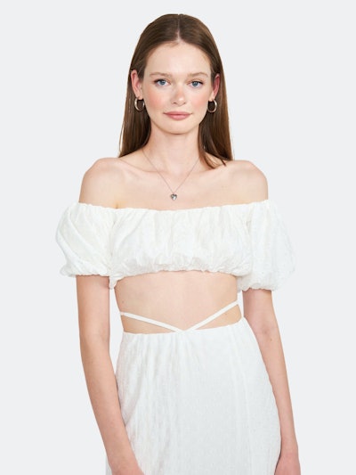 Jazz Puff Sleeve Crop Top: image 1