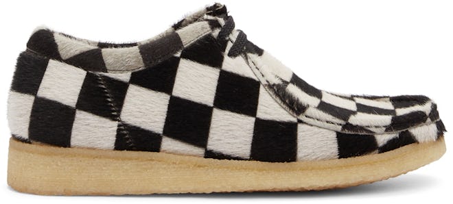 Black & Off-White Checker P204 Derbys: image 1