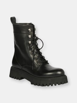 Anastasia Leather Lace Up Boots - Black: additional image