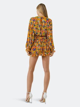 Floral Pleated Blouson Crop Top: additional image