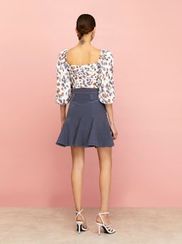 Flowing Mini Jean Skirt: additional image