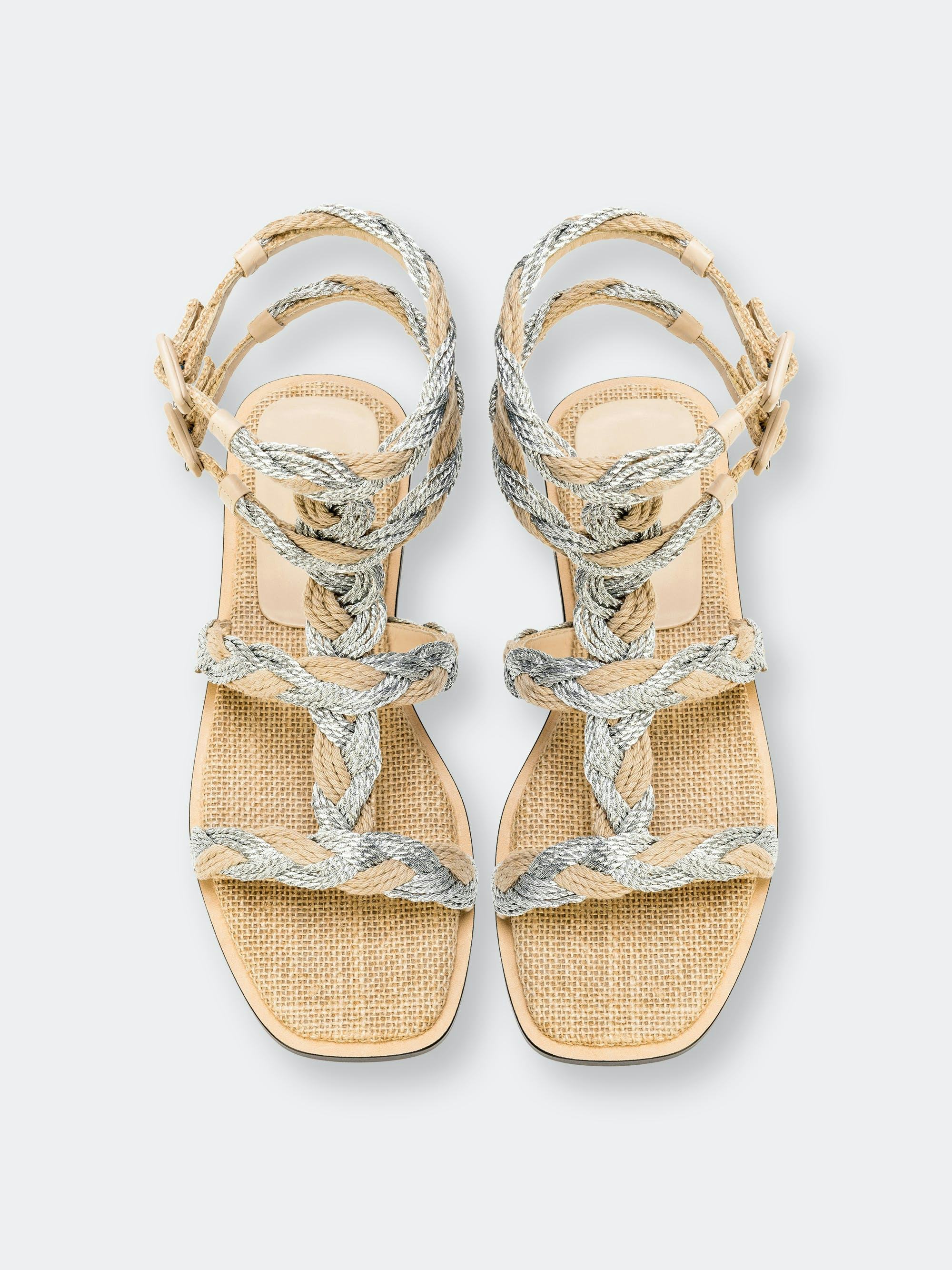 Ronda Natural & Silver Ankle Strap Sandal: image 1