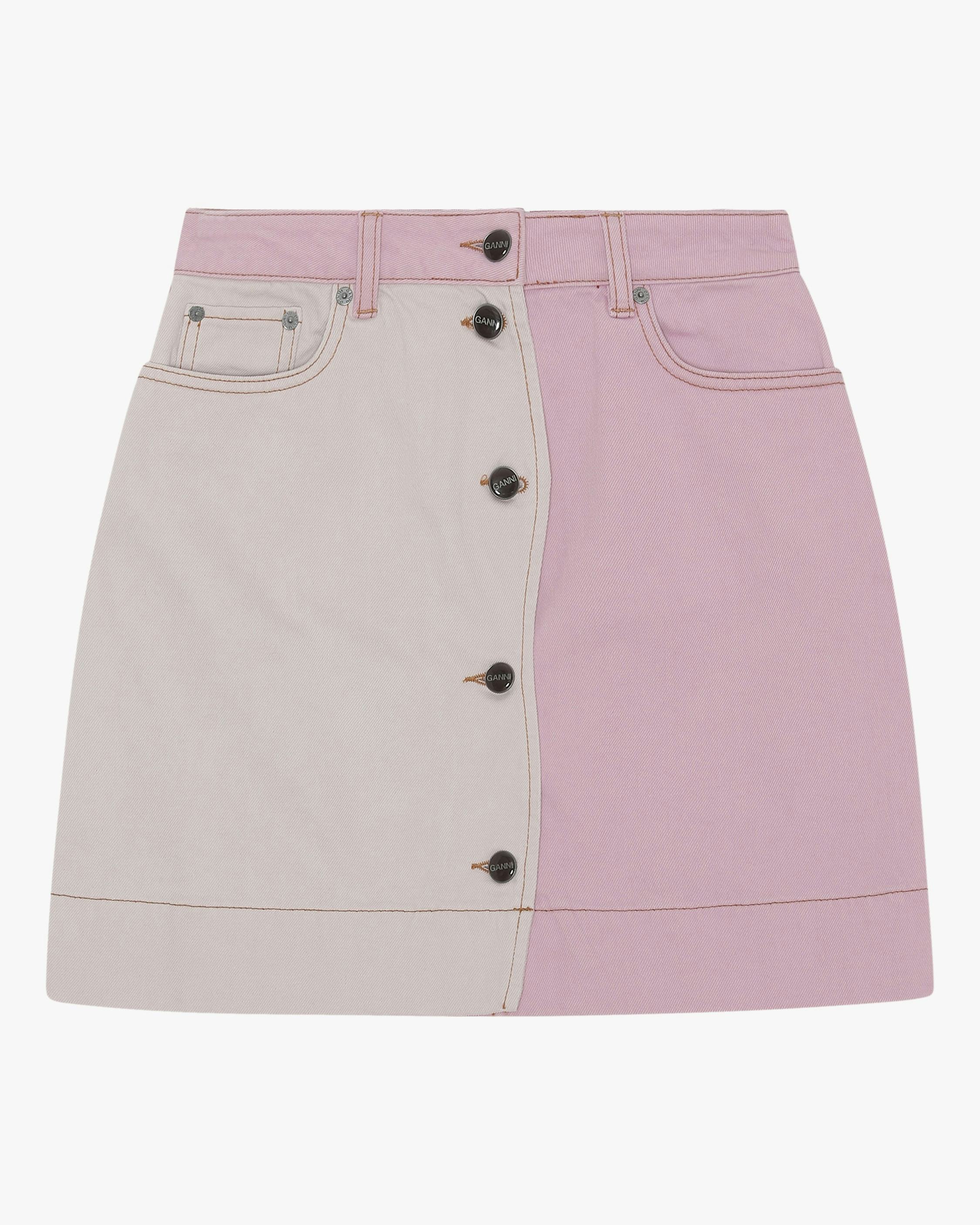 Two-Tone Denim Mini Skirt: image 1