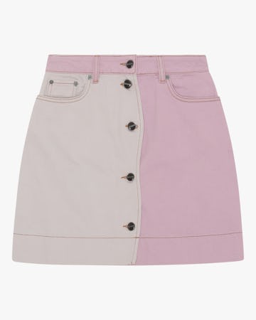 Two-Tone Denim Mini Skirt: image 1