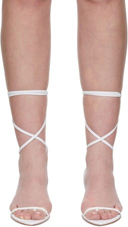 White the VOLON Edition Lace-Up Heeled Sandals: image 1