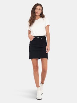 Kendall Raw Edge Black Skirt: image 1