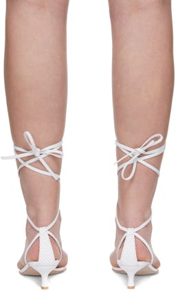 White the VOLON Edition Lace-Up Heeled Sandals: additional image