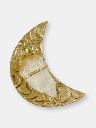 Moon Phase Dish with Citrine Healing Crystal: image 1