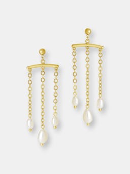 Chains & Pearls Chandelier Drop Earrings: additional image