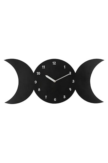 Something Different Triple Moon Wall Clock (Black) (One Size): image 1