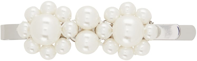 Silver Mini Pearl Flower Hair Clip: image 1