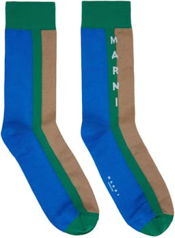 Blue & Brown Logo Socks: additional image