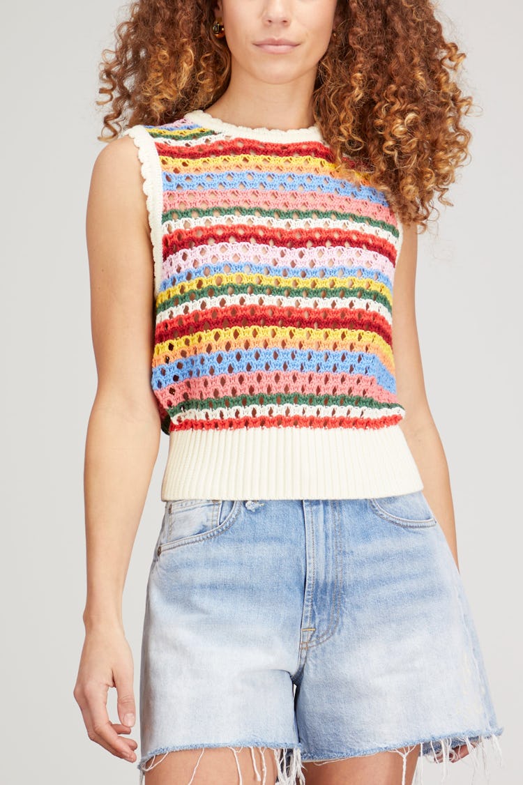 Marley Blanket Stripe Knit Vest in Multi: additional image