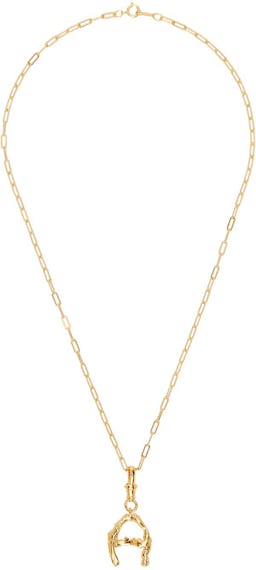 SSENSE Exclusive Gold 'A' Alphabet Necklace: image 1