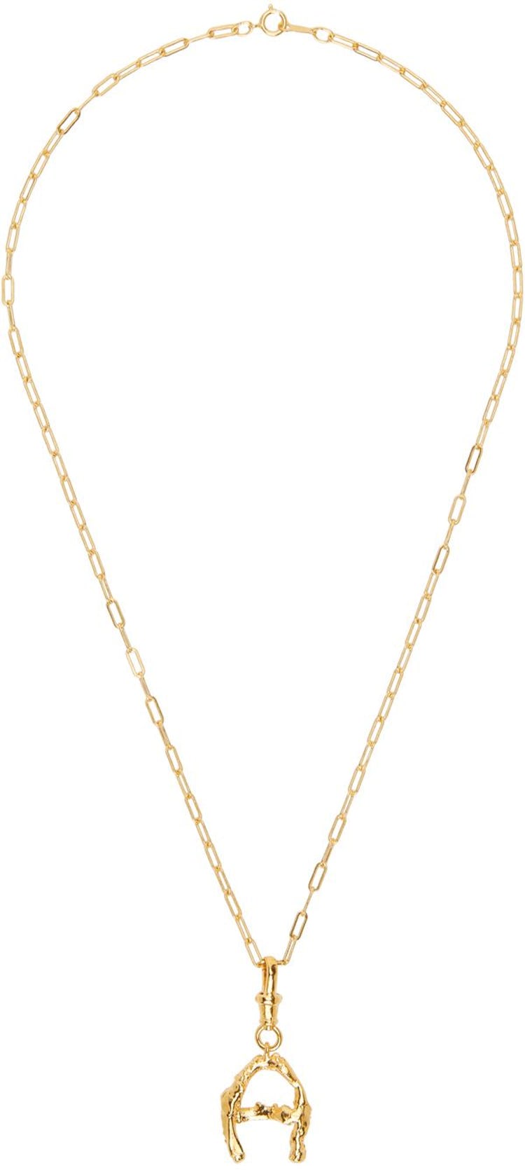 SSENSE Exclusive Gold 'A' Alphabet Necklace: image 1