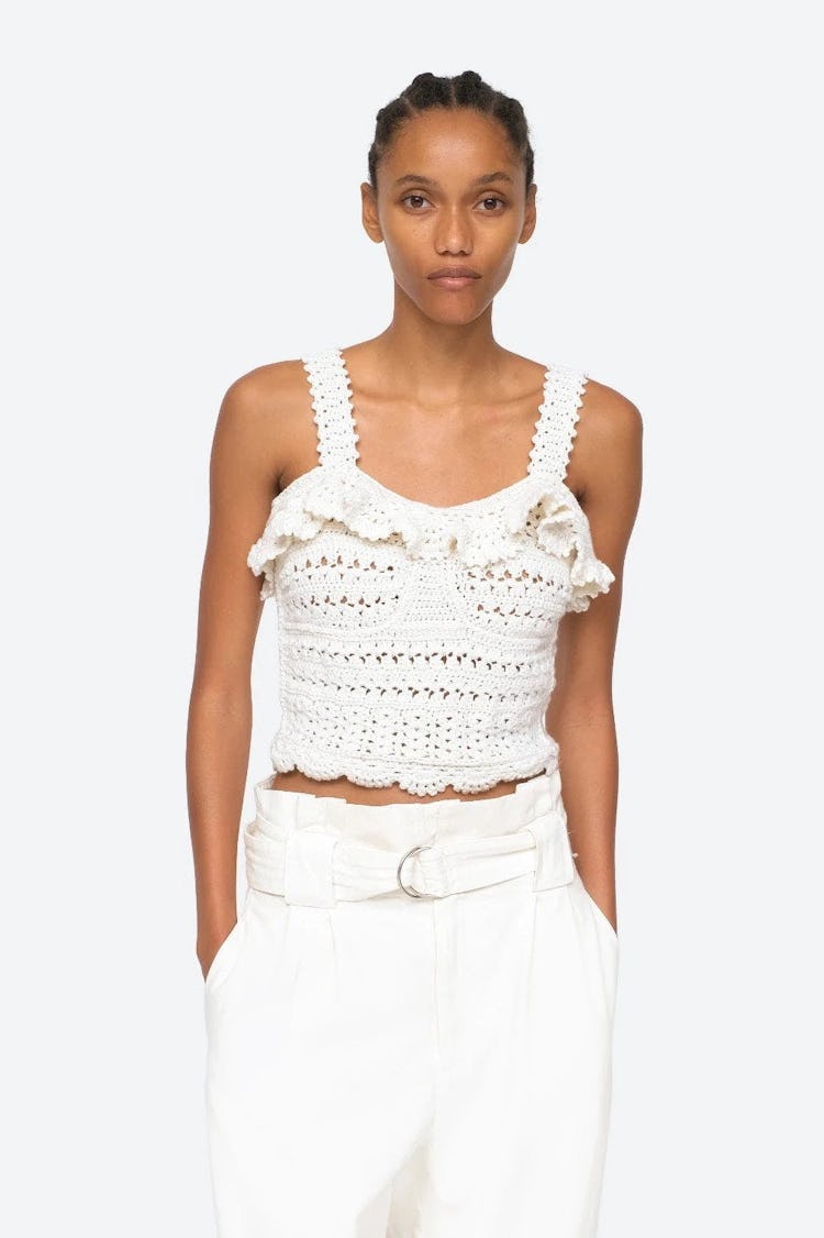 Rylee Crochet Cropped Tank: image 1