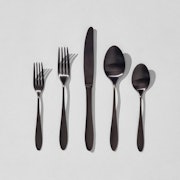 satin black flatware set: image 1