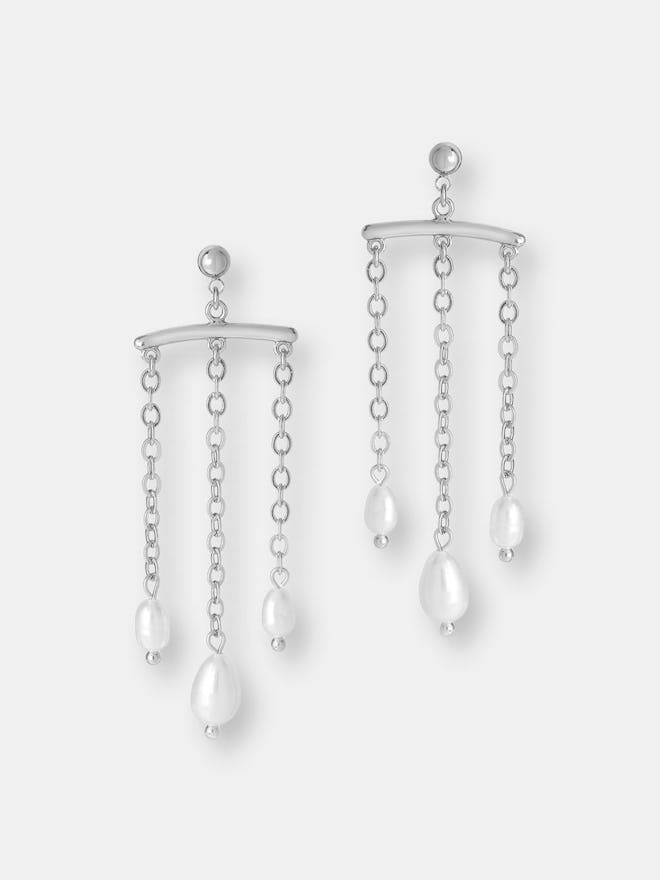 Chains & Pearls Chandelier Drop Earrings: image 1