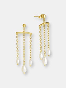 Chains & Pearls Chandelier Drop Earrings: additional image