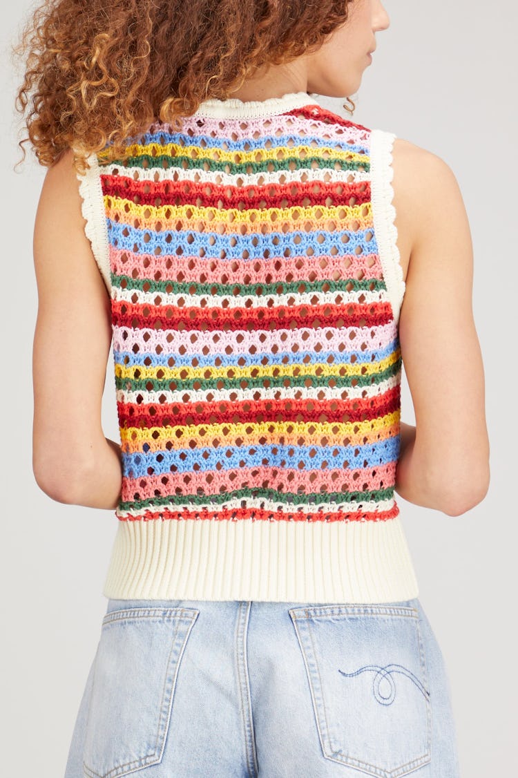 Marley Blanket Stripe Knit Vest in Multi: additional image
