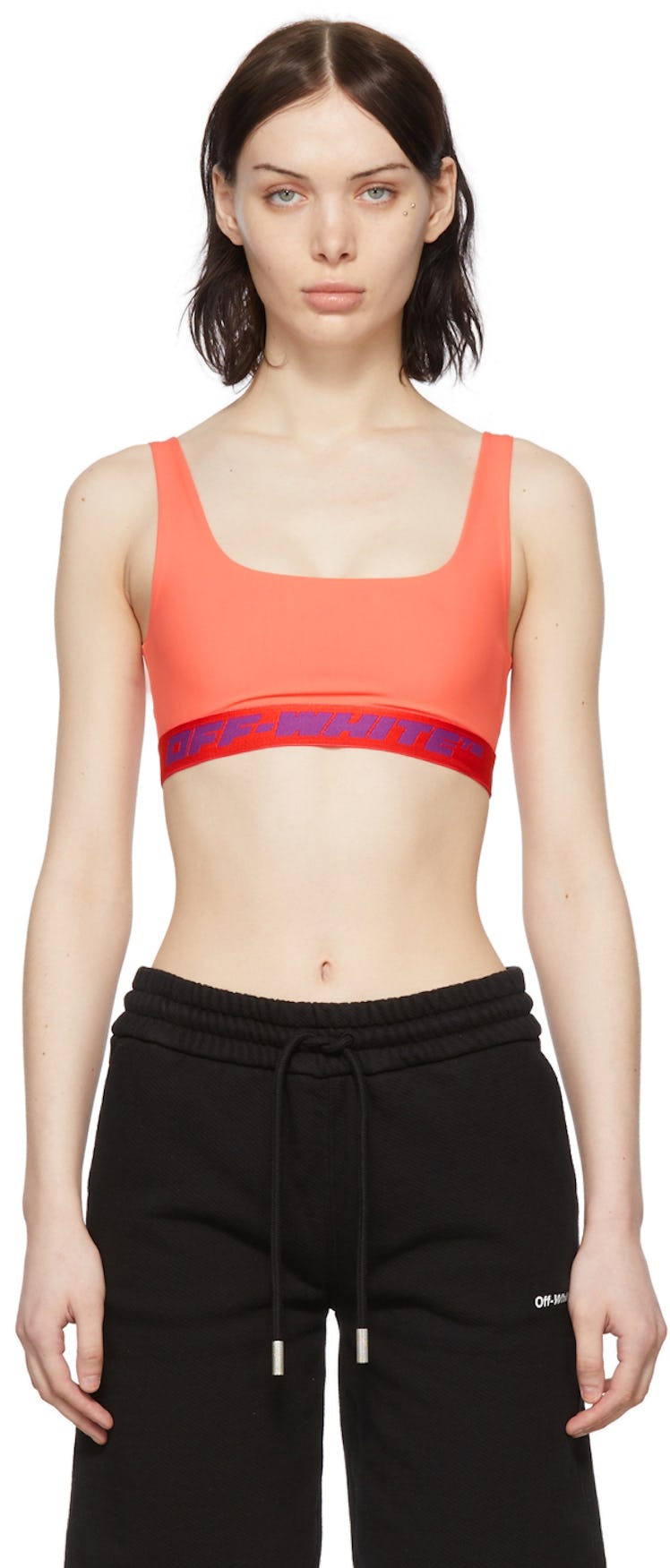 Red Nylon Sport Bra: image 1