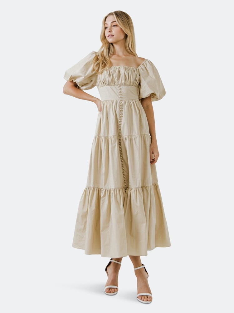 Ruched Corset Maxi Dress: image 1