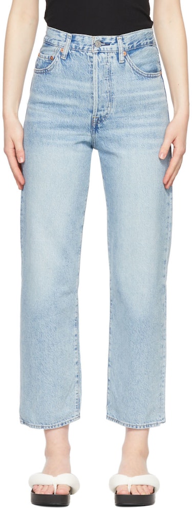 Blue Ribcage Straight Ankle Jeans: image 1