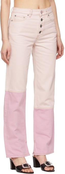 Pink Denim Core Lovy Straight-Leg Jeans: additional image